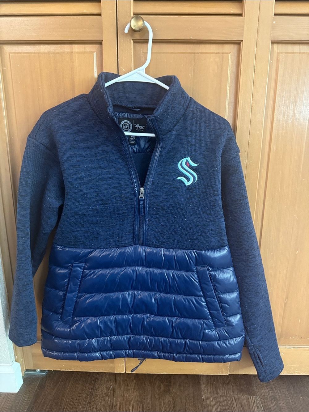 NHL Navy Quilted Pullover Half-Zip Jacket